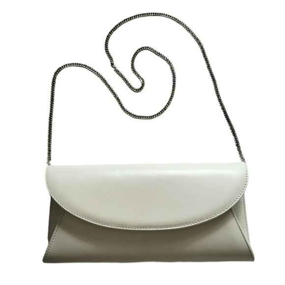 Sole Bliss Envelope Clutch Crossbody Purse Bag Jenna Gray Leather Chain Strap - Picture 3 of 16